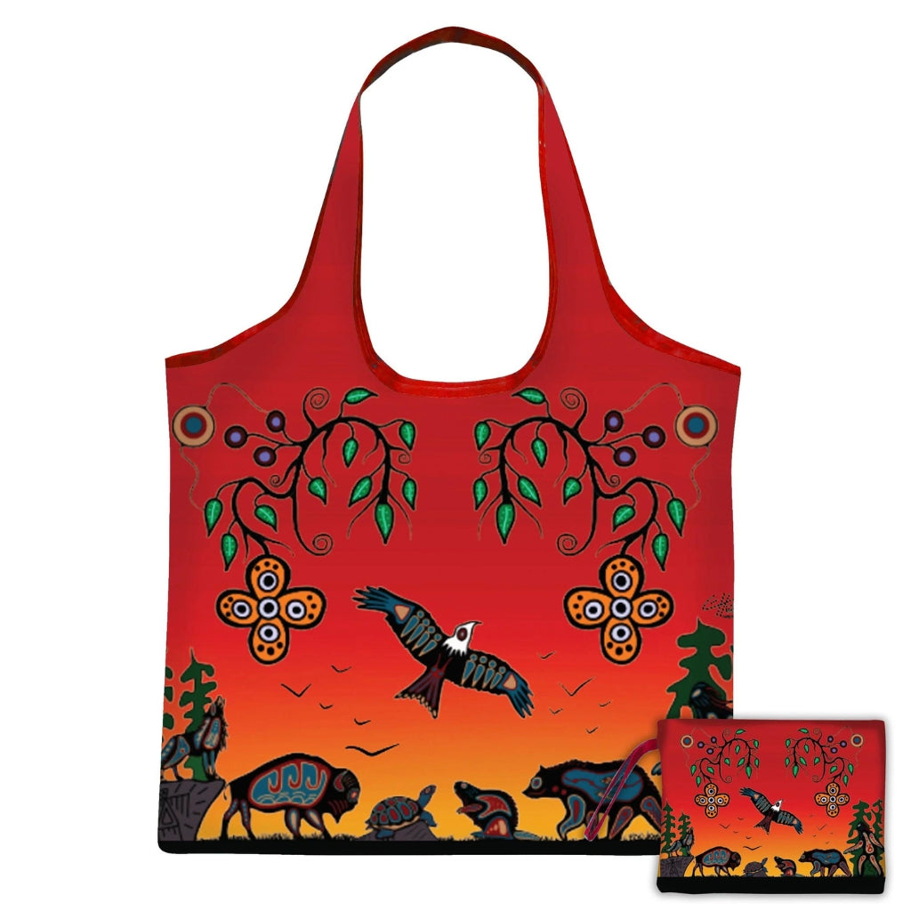 &#39;Seven Grandfather Teachings&#39; Eco-Reusable Shopping Bag by Cody James Houle