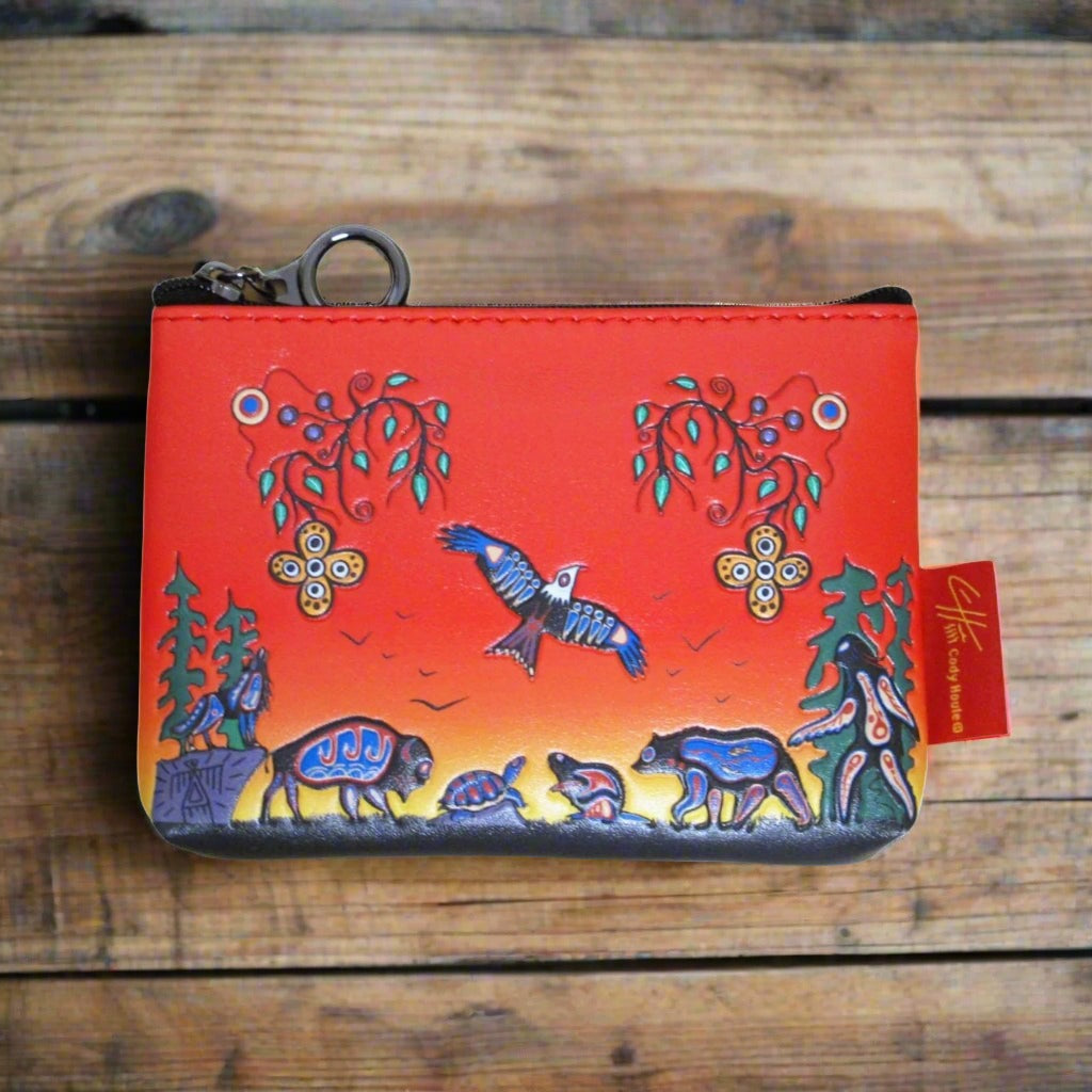 &#39;Seven Grandfather Teachings&#39; Coin Purse by Cody James Houle