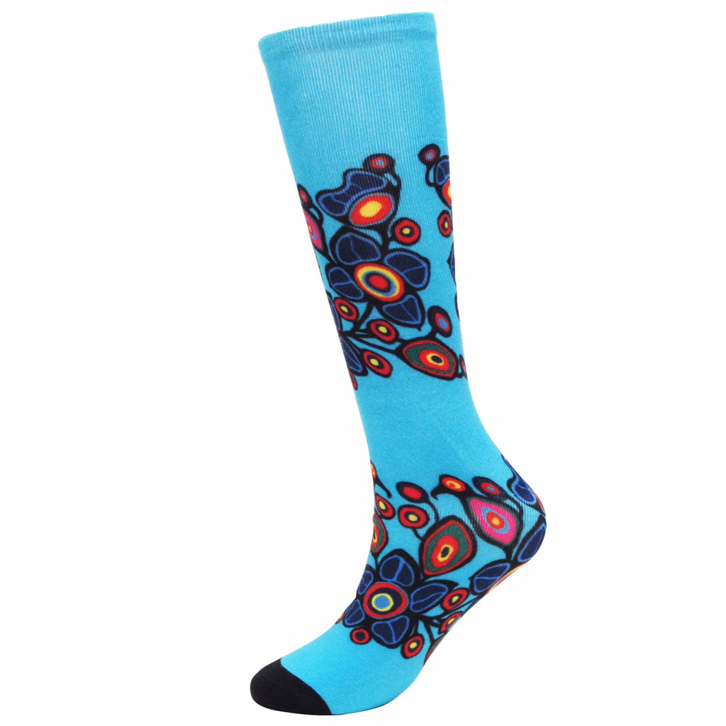 'Flowers & Birds' Art Socks by Norval Morrisseau