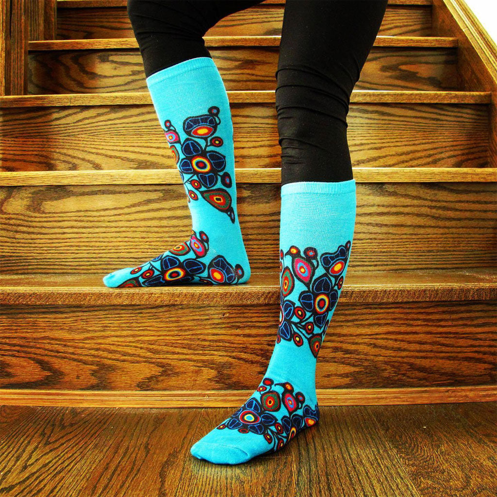 &#39;Flowers &amp; Birds&#39; Art Socks by Norval Morrisseau