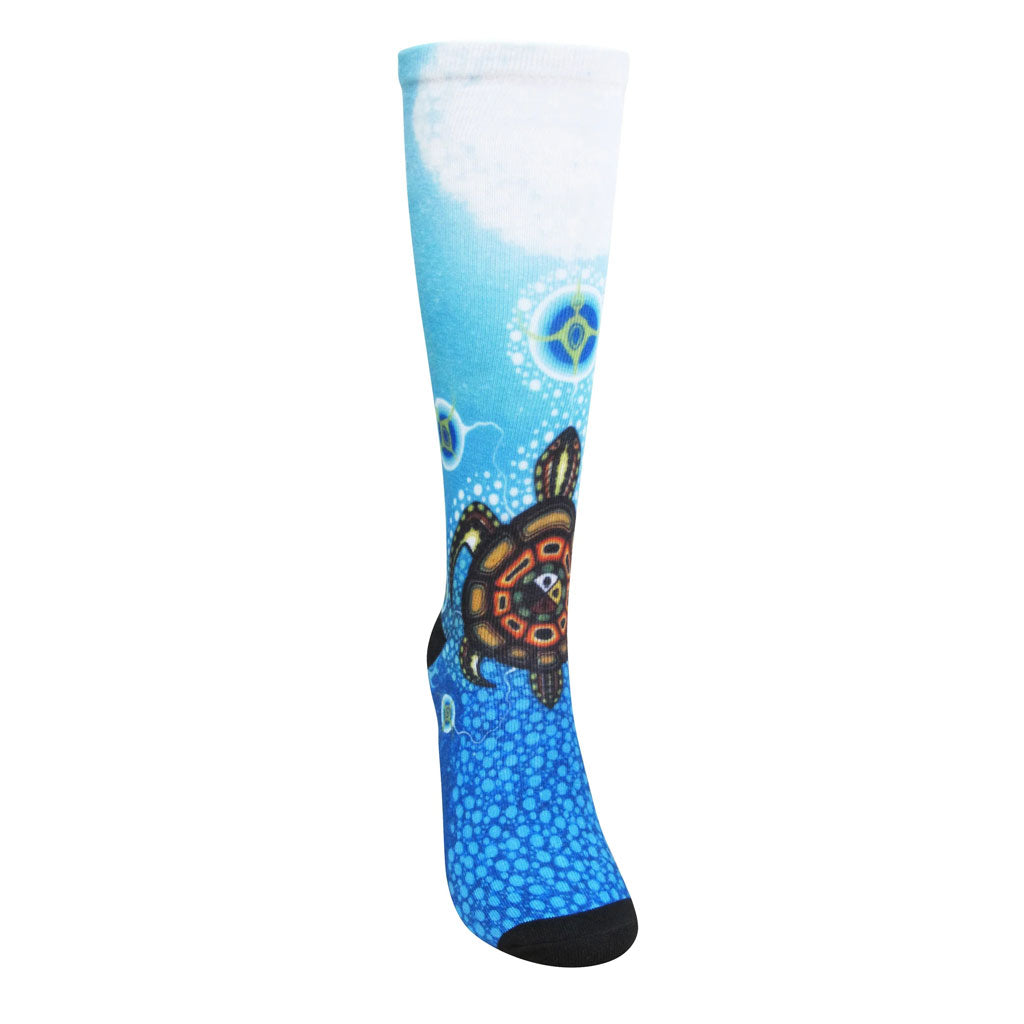 &#39;Medicine Turtle&#39; Art Socks by James Jacko