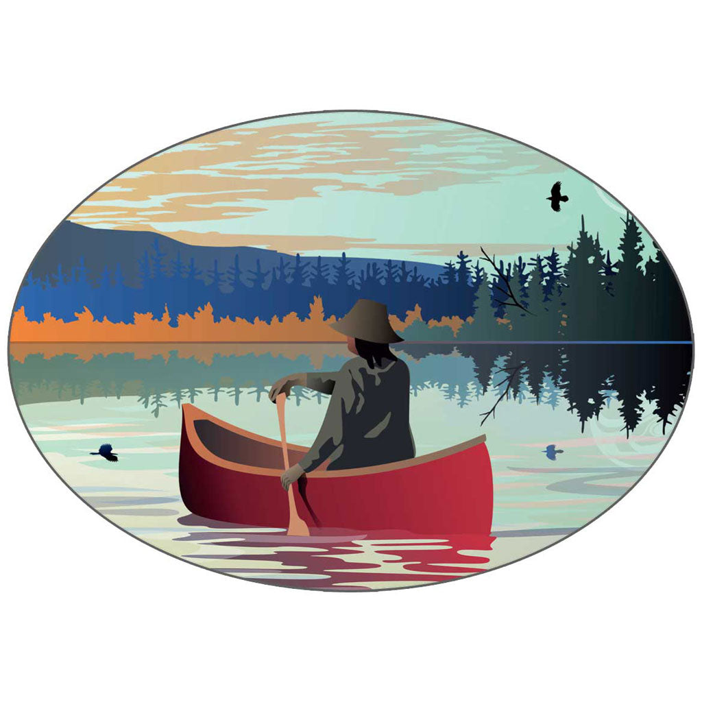 'Lone Canoe' Sticker by Mark Preston