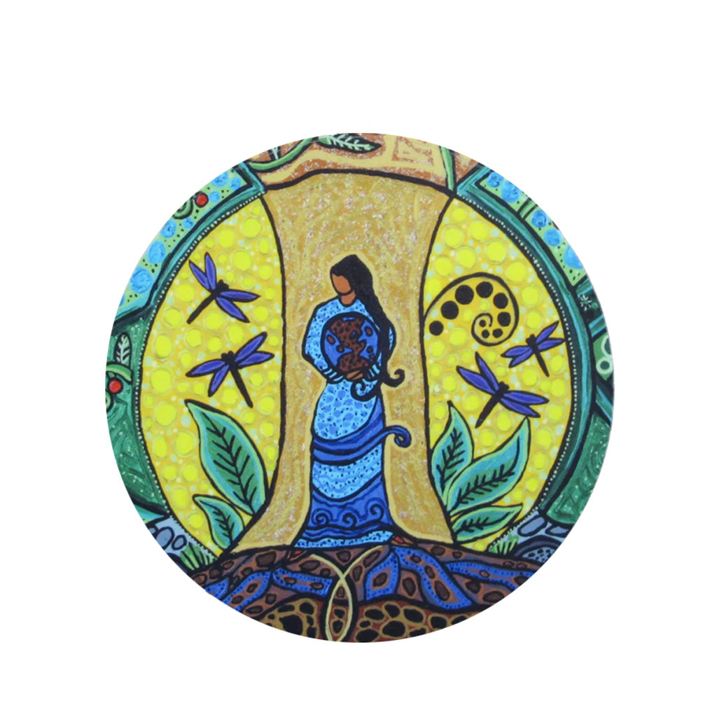 &#39;Strong Earth Woman&#39; Vinyl Sticker by Leah Dorion