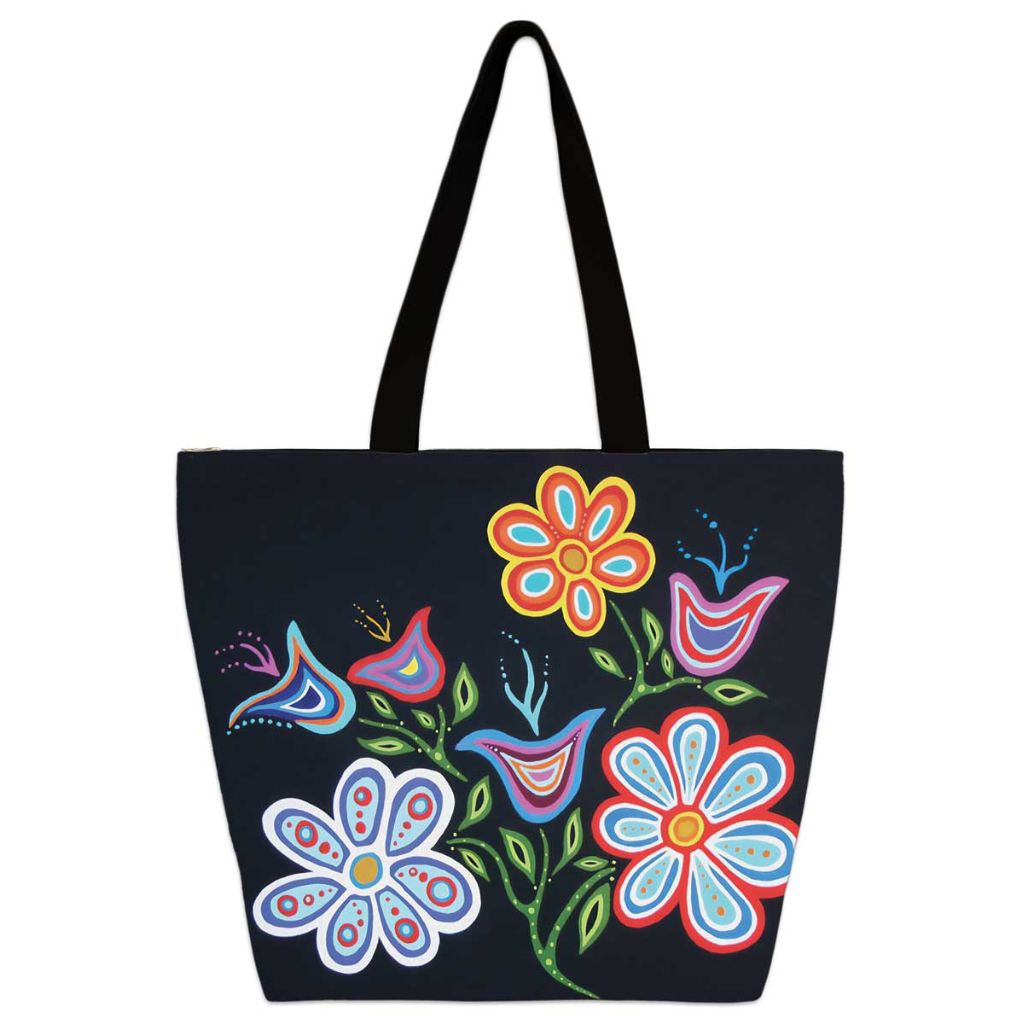 'Happy Flower' Large Canvas Tote by Patrick Hunter