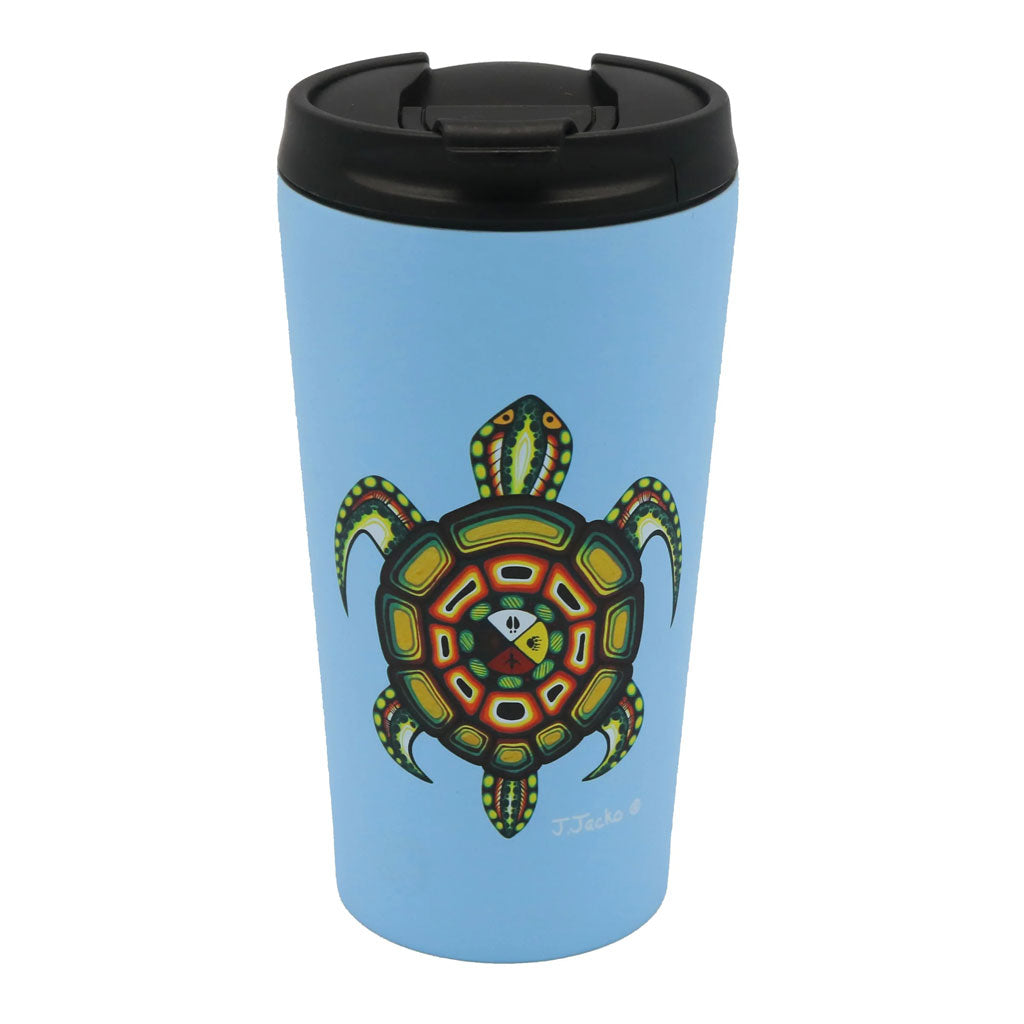 'Medicine Turtle' Stainless Steel Travel Mug by James Jacko