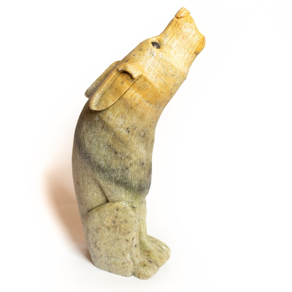 Howling Wolf Carving by Todd Longboat