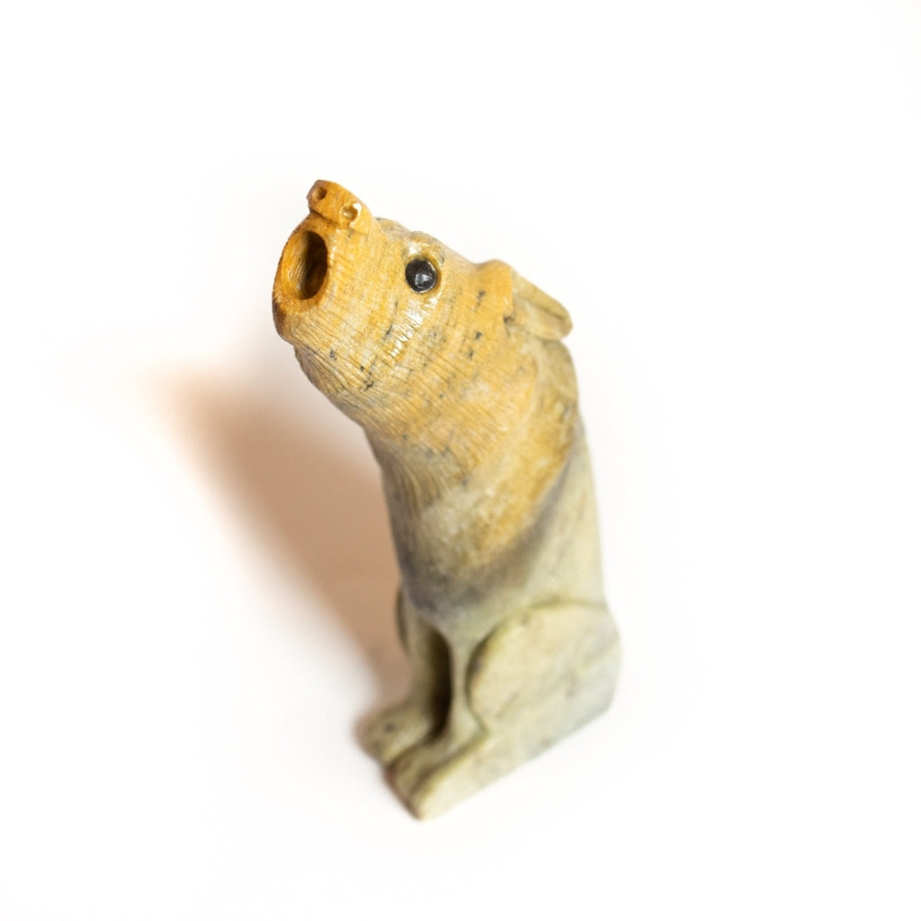 Howling Wolf Carving by Todd Longboat