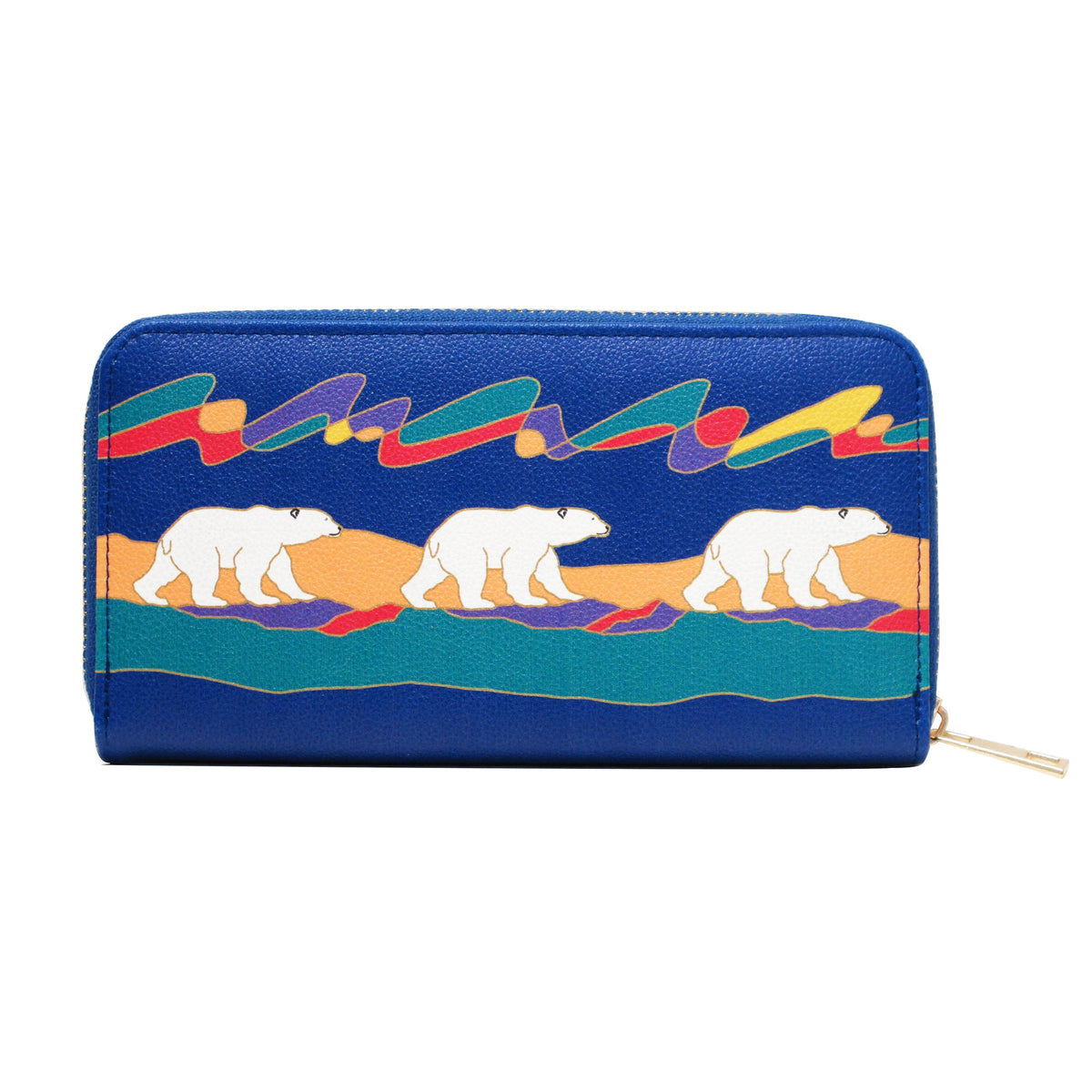 'Polar Bears' Zip-Around Wallet by Dawn Oman