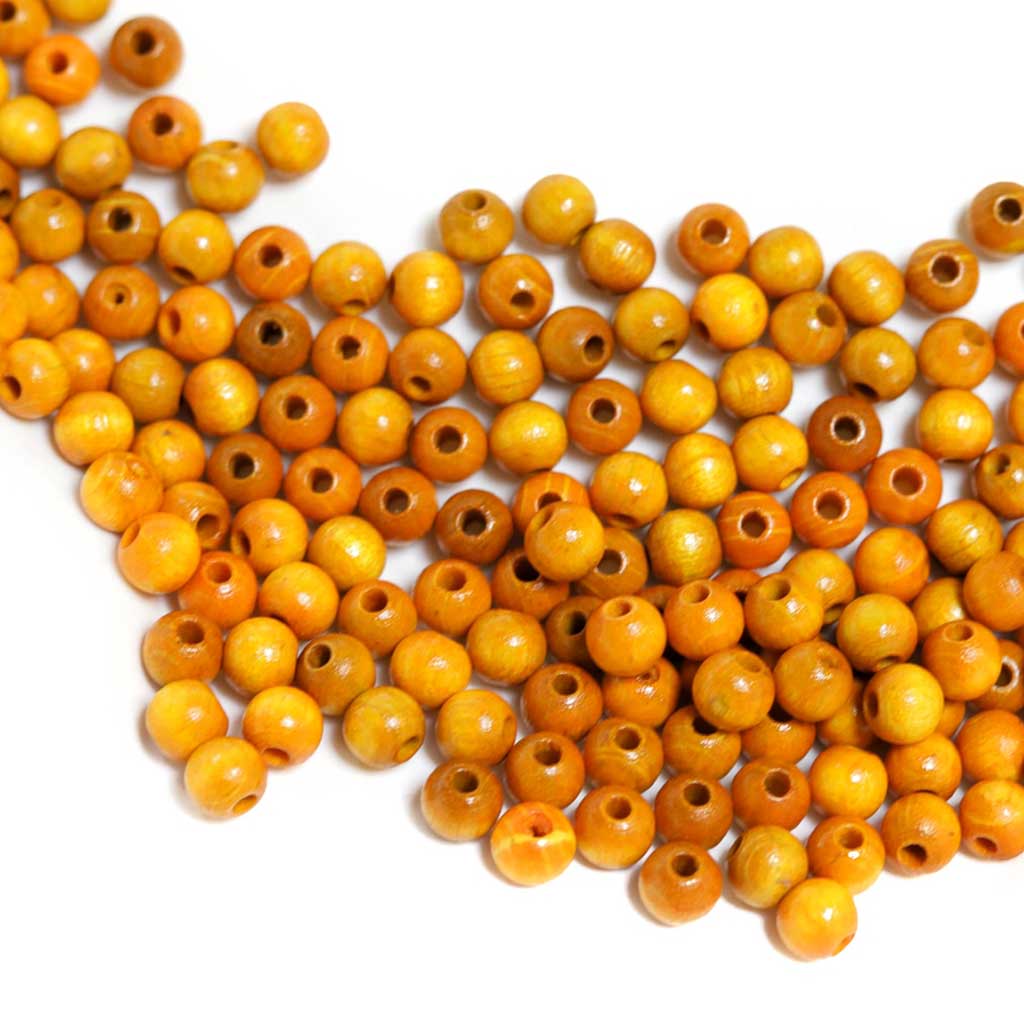 6mm Round Wood Beads