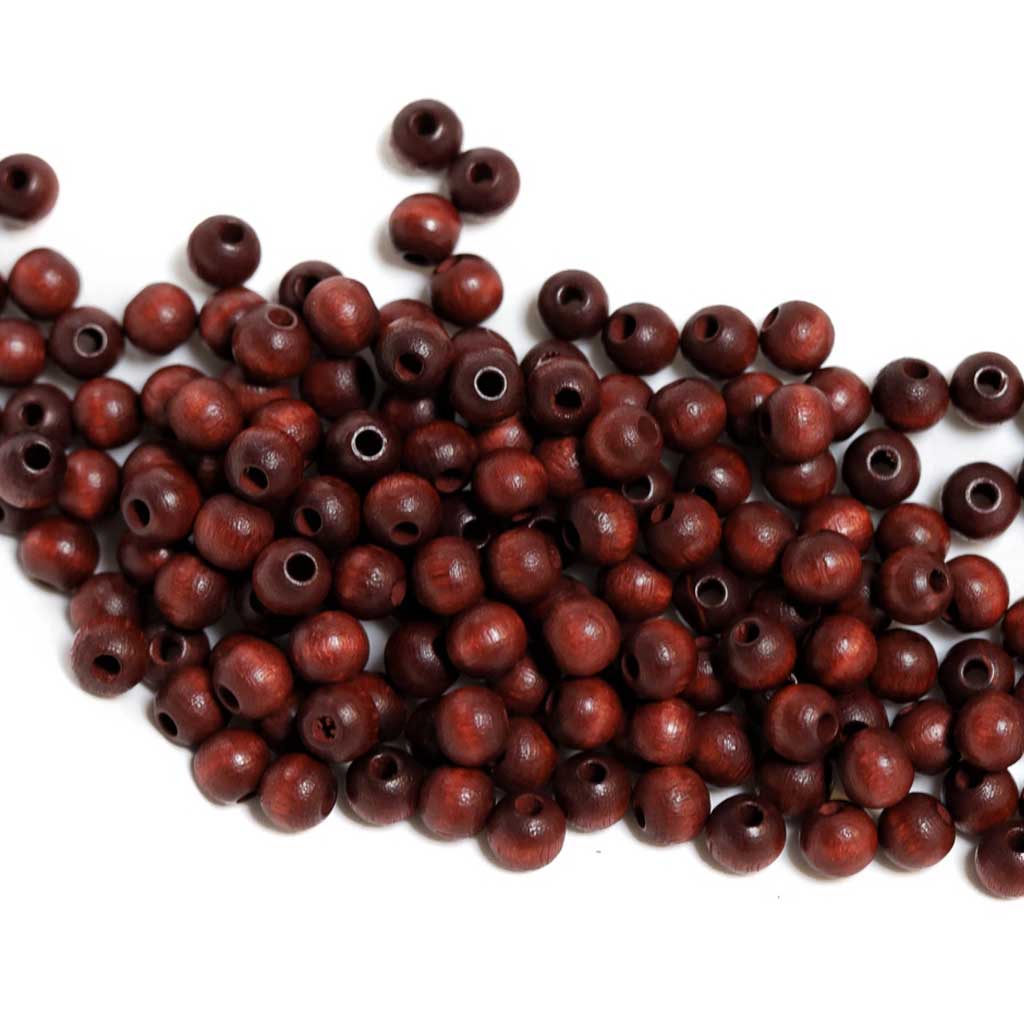 6mm Round Wood Beads