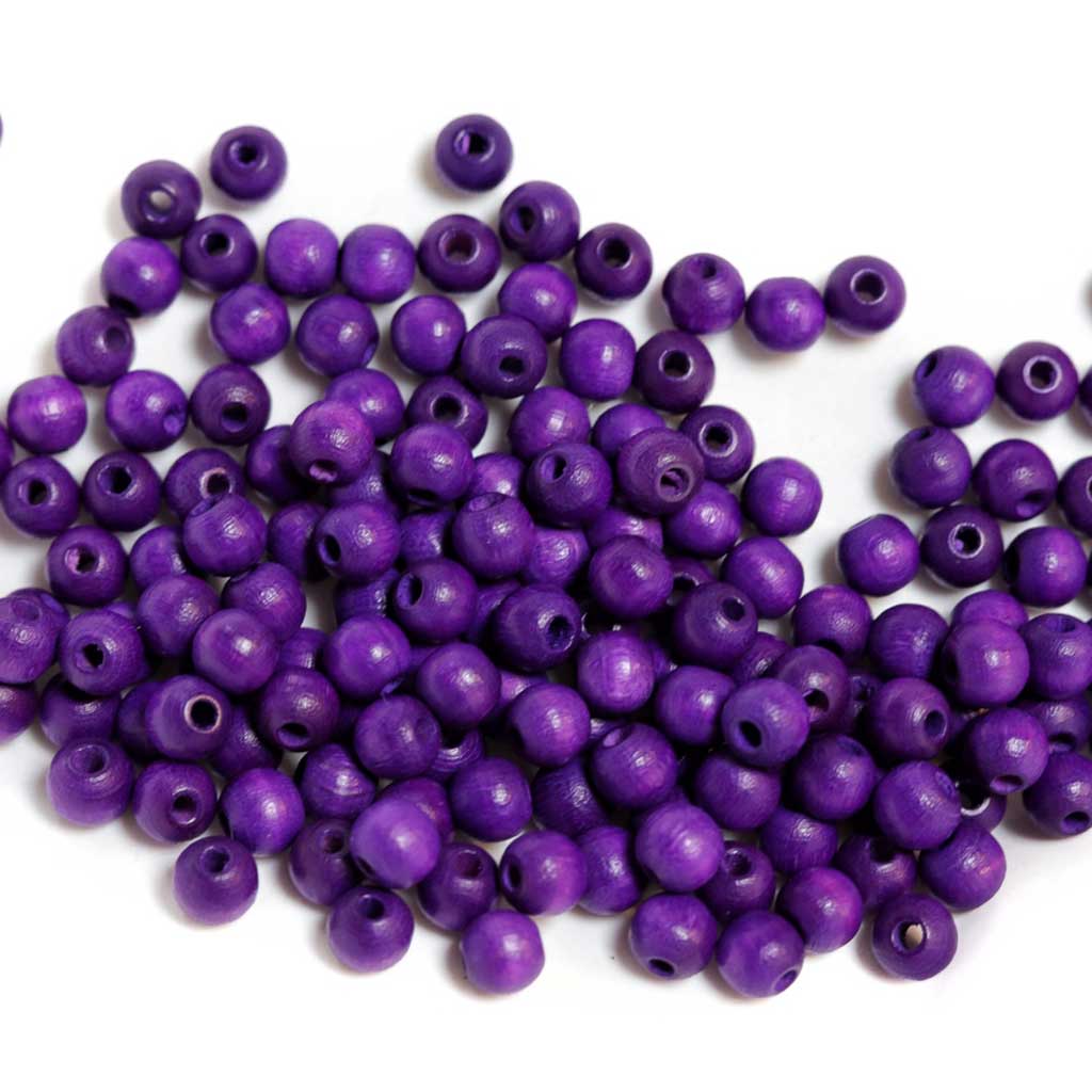 6mm Round Wood Beads