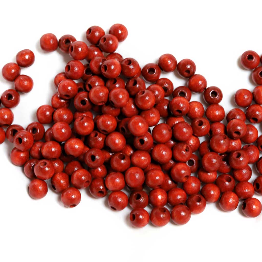 6mm Round Wood Beads