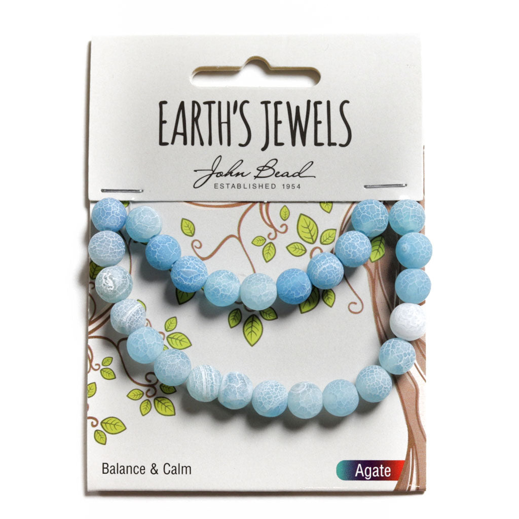 Striped Blue Agate - 8mm Round