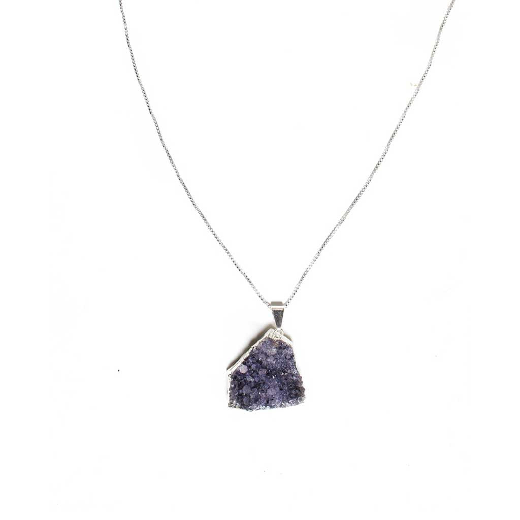 Amethyst Druze Pendant Necklace