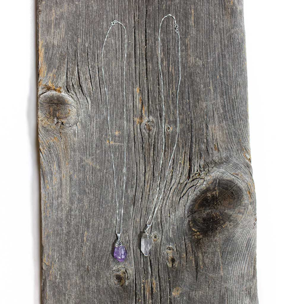 Crystal Quartz &amp; Amethyst Pendant Necklaces - Beaded Dreams
 - 2