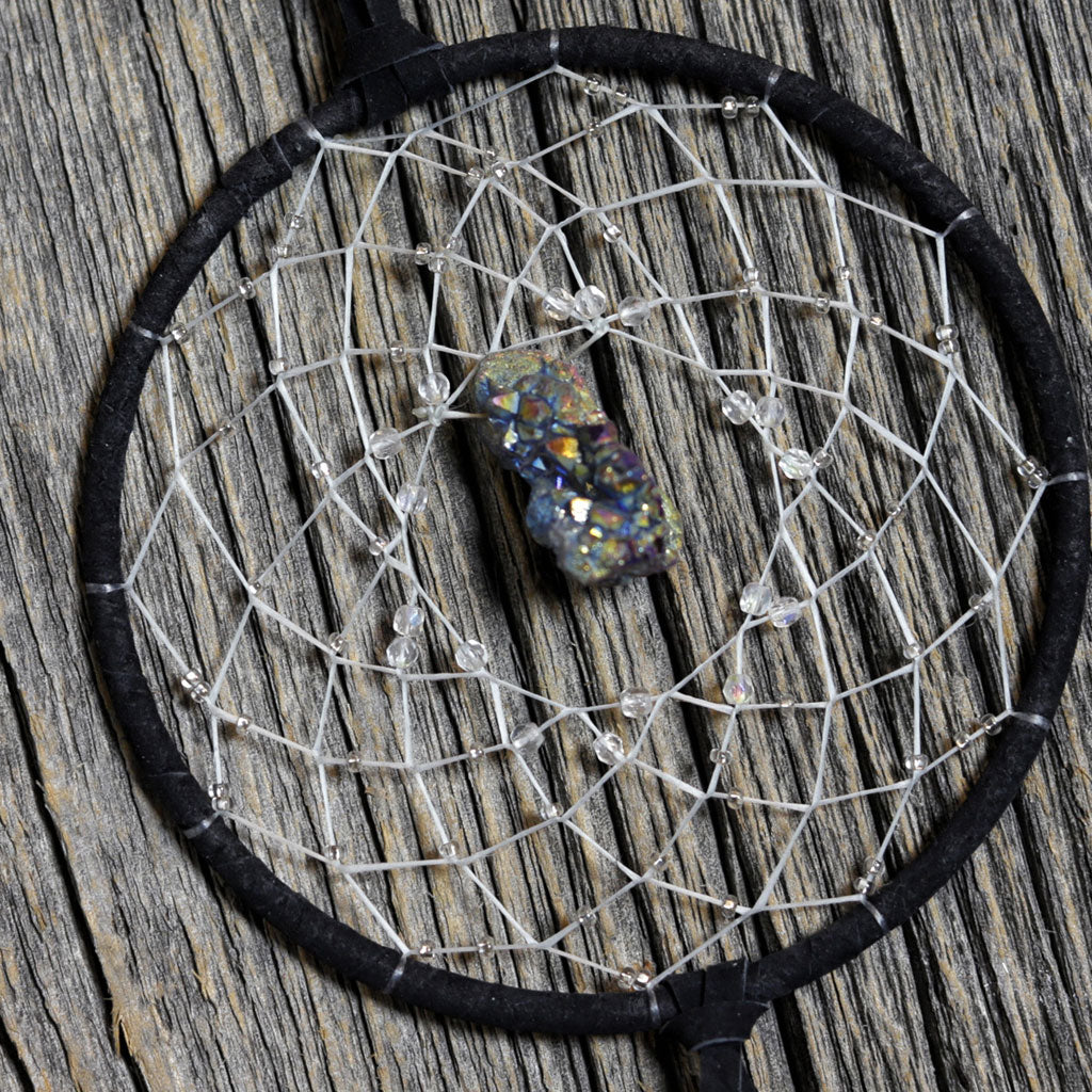 Black Dreamcatcher w/ Druzy Crystal