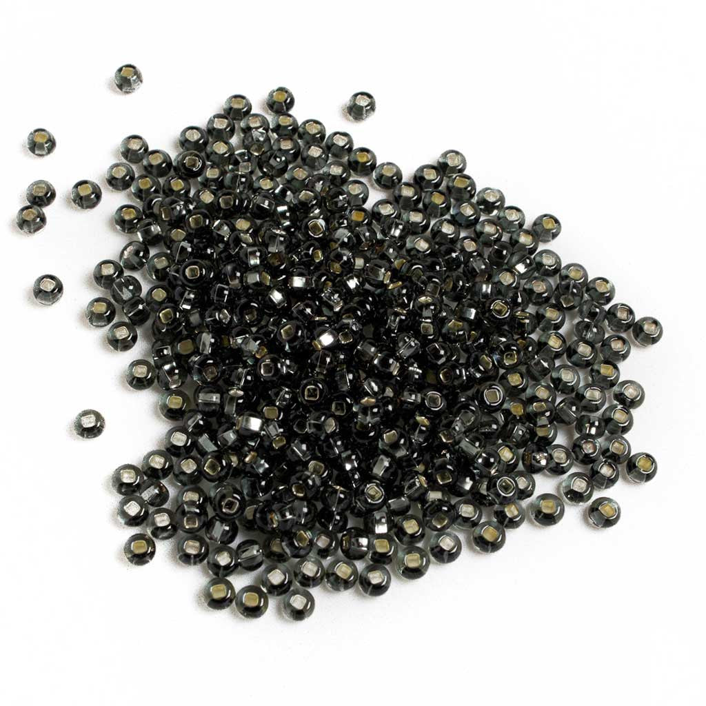 Black Diamond Silverlined Pony Beads