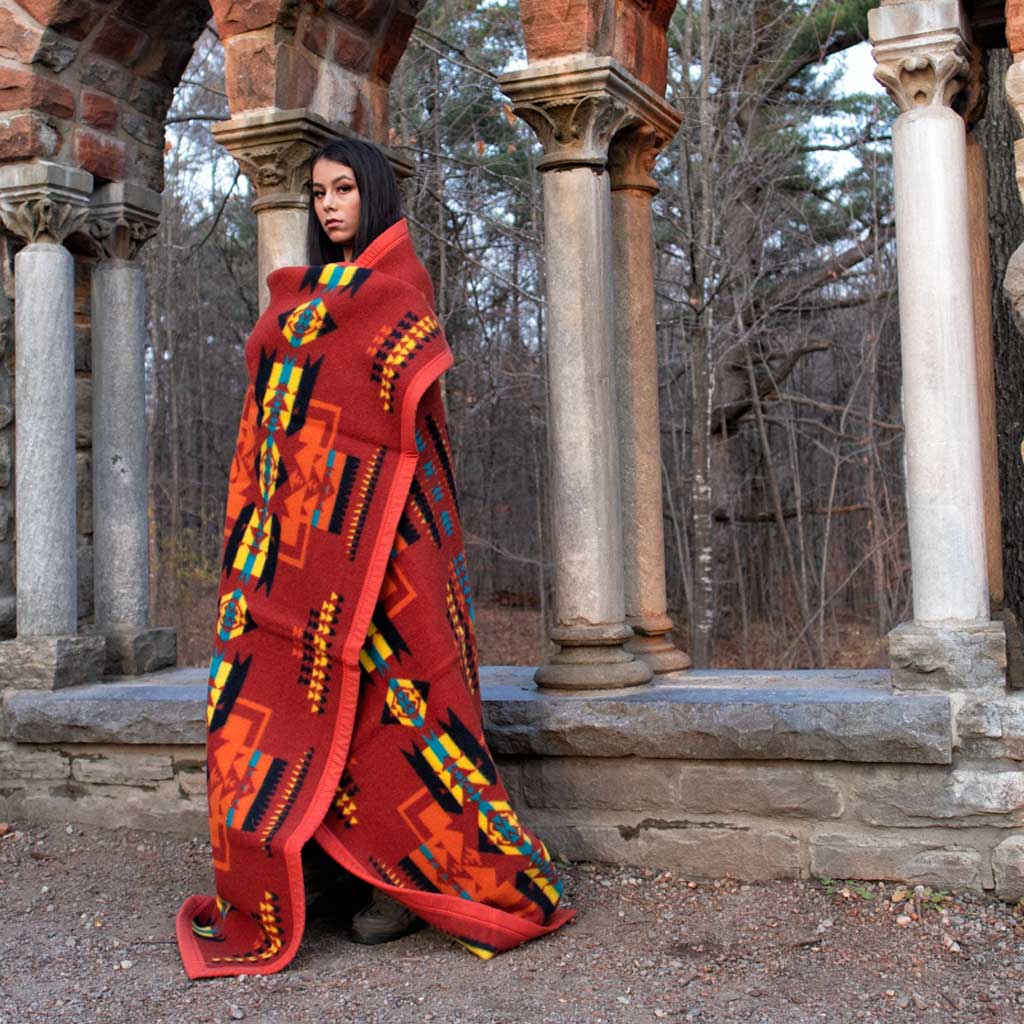 Boy Chief Blanket - Autumn Red