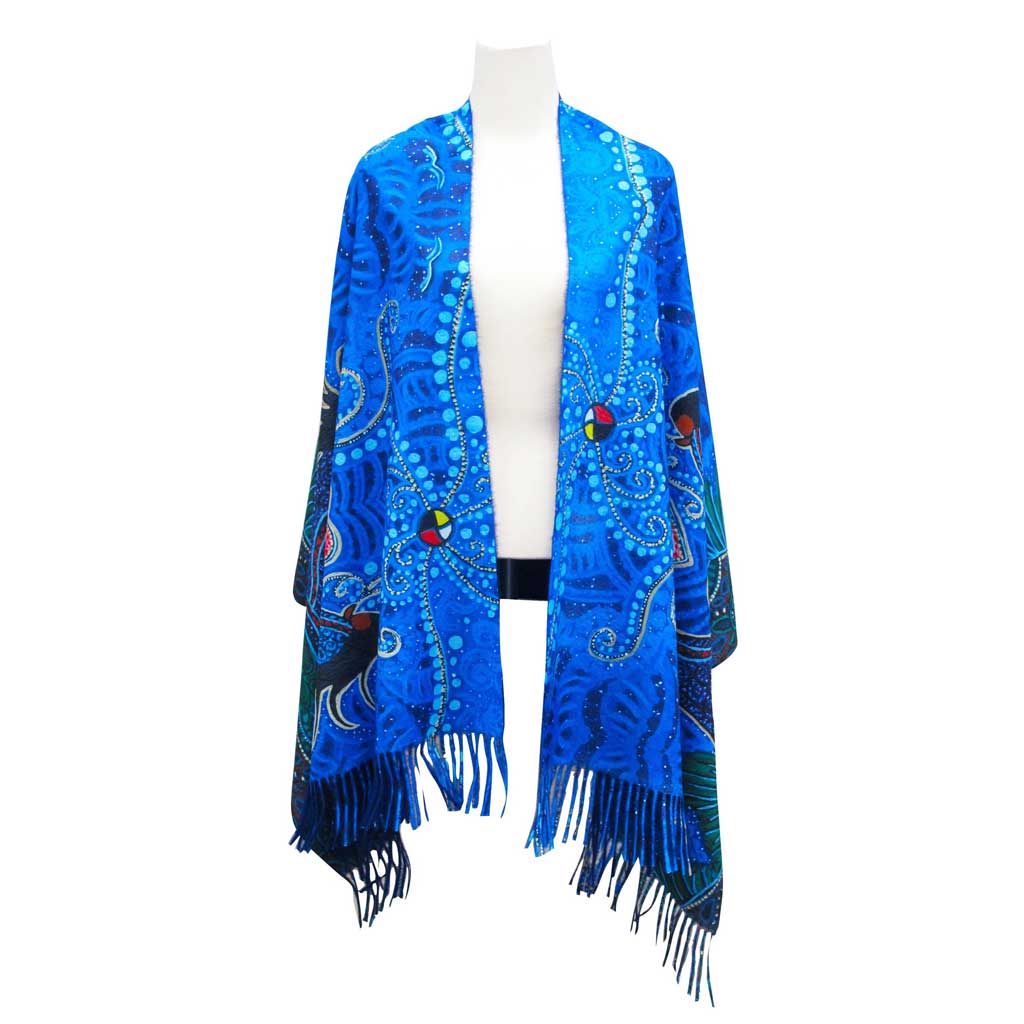 'Breath of Life' Fringed Shawl by Leah Dorion