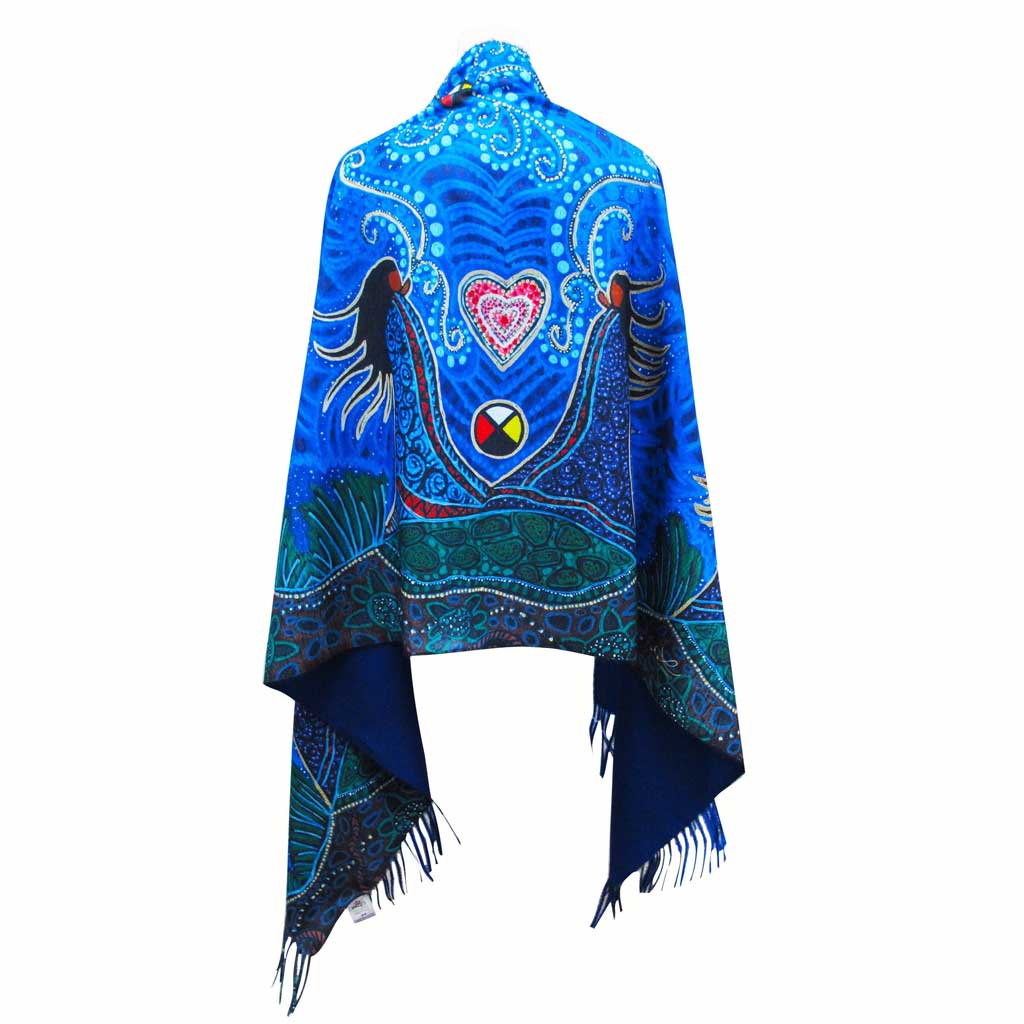 'Breath of Life' Fringed Shawl by Leah Dorion