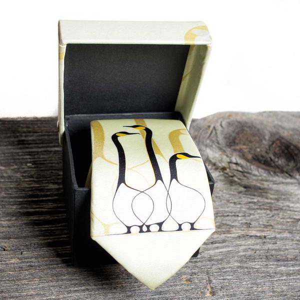 Slim Silk Tie - 'Friends' by Benjamin Chee Chee