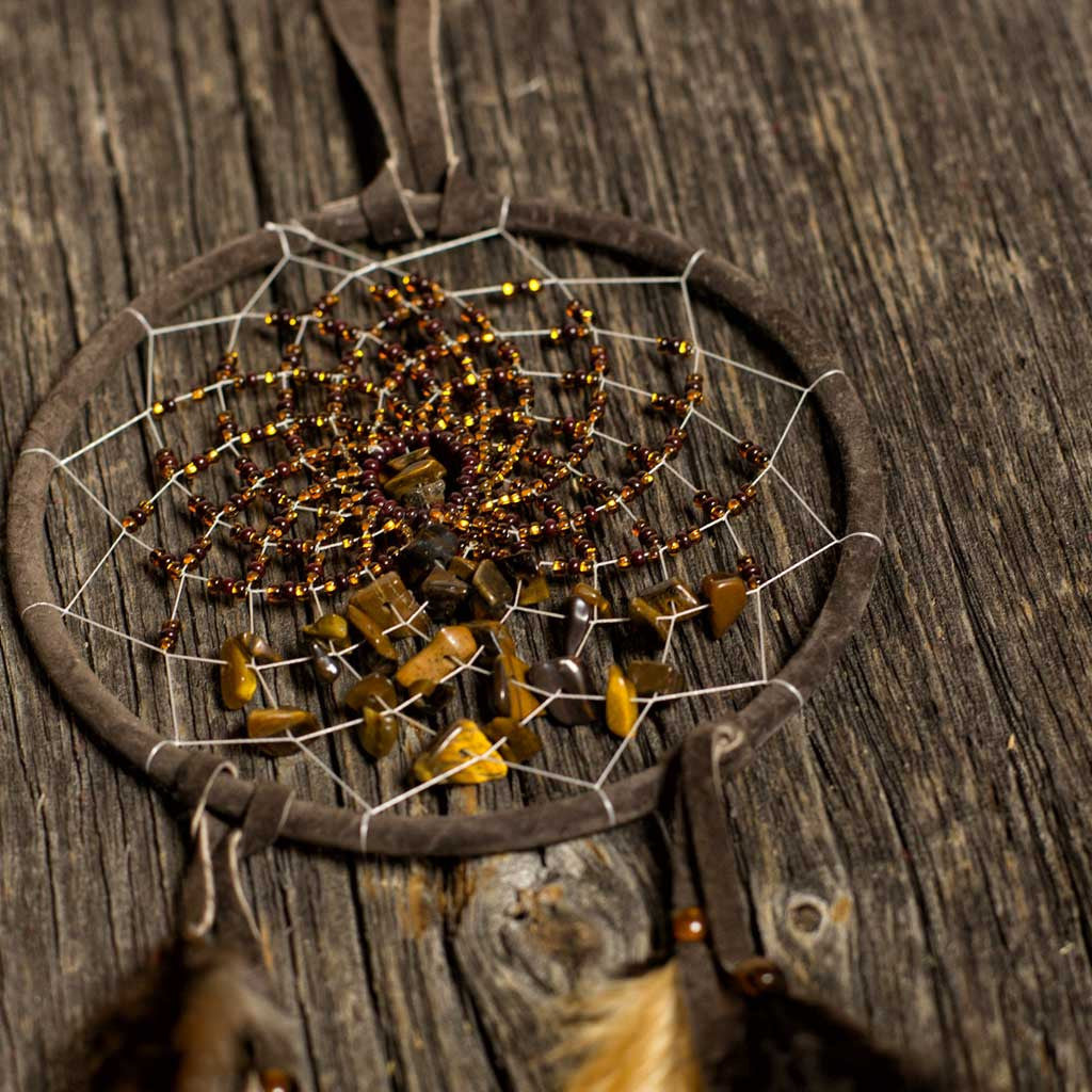 &#39;Energy Flow&#39; Brown Dreamcatcher - Beaded Dreams
 - 2