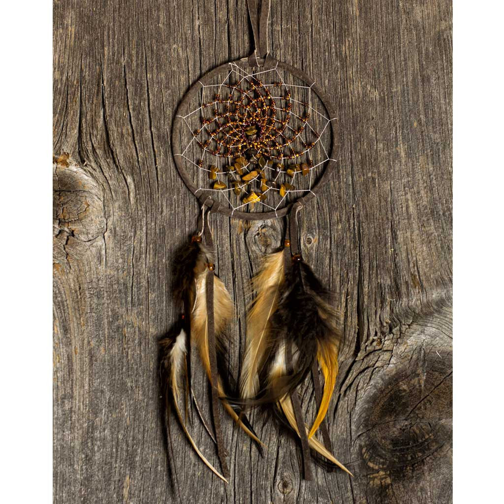 &#39;Energy Flow&#39; Brown Dreamcatcher - Beaded Dreams
 - 1