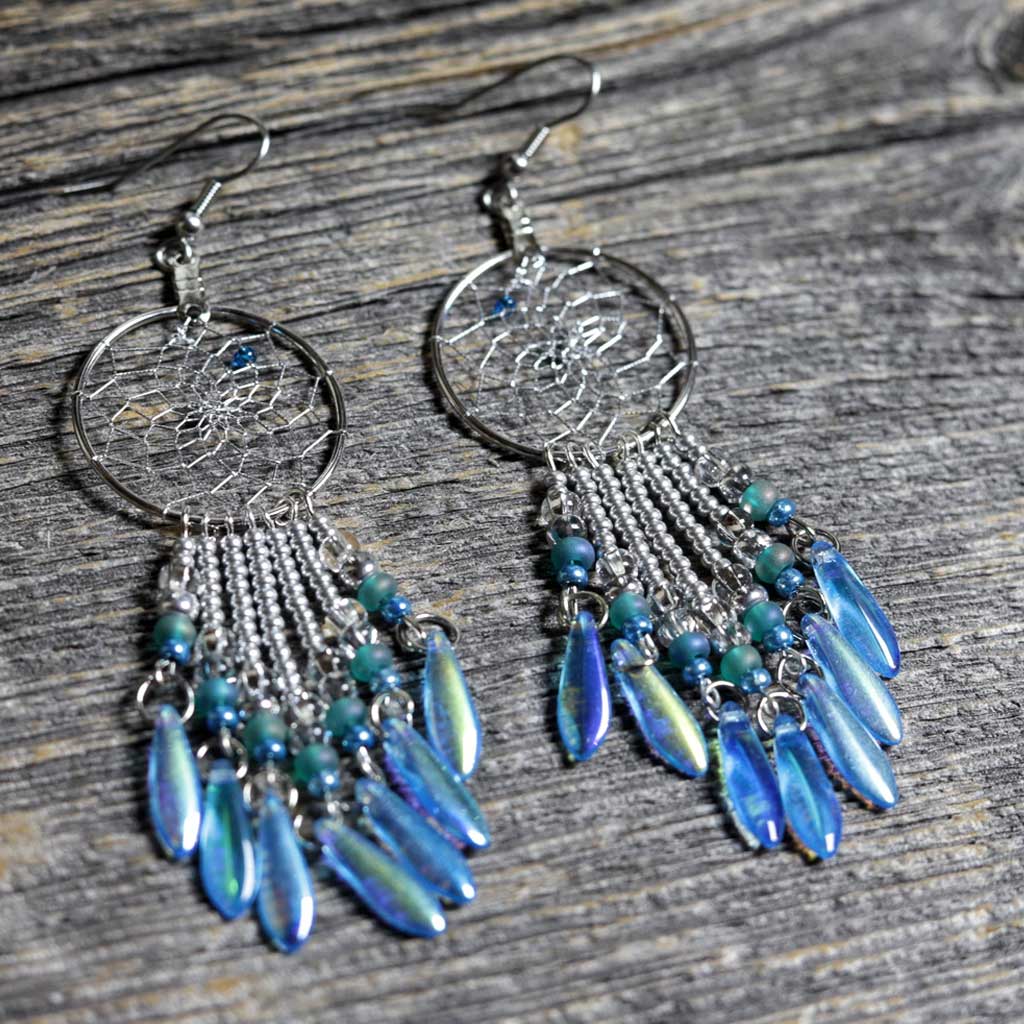 Aqua Dreamcatcher Earrings