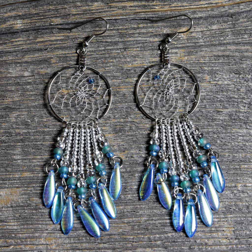 Aqua Dreamcatcher Earrings
