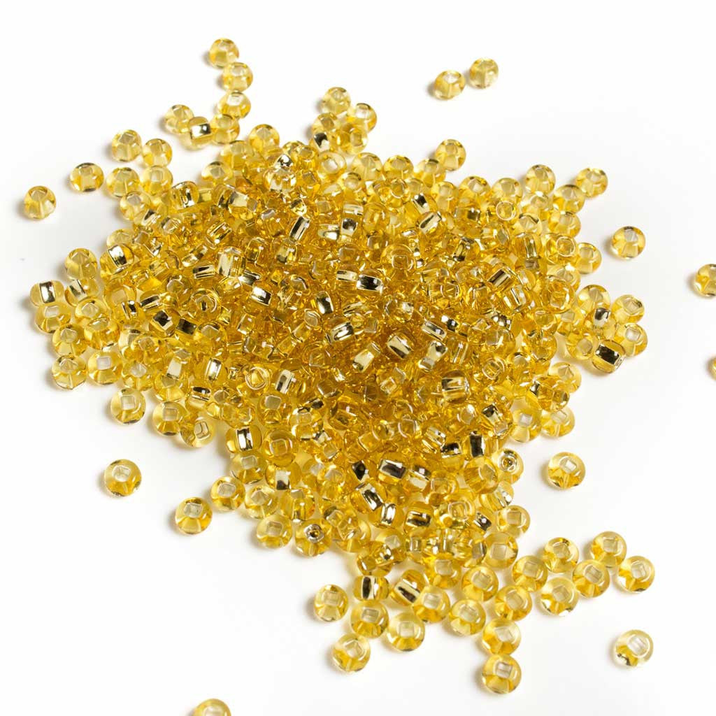 Gold Silverlined Pony Beads