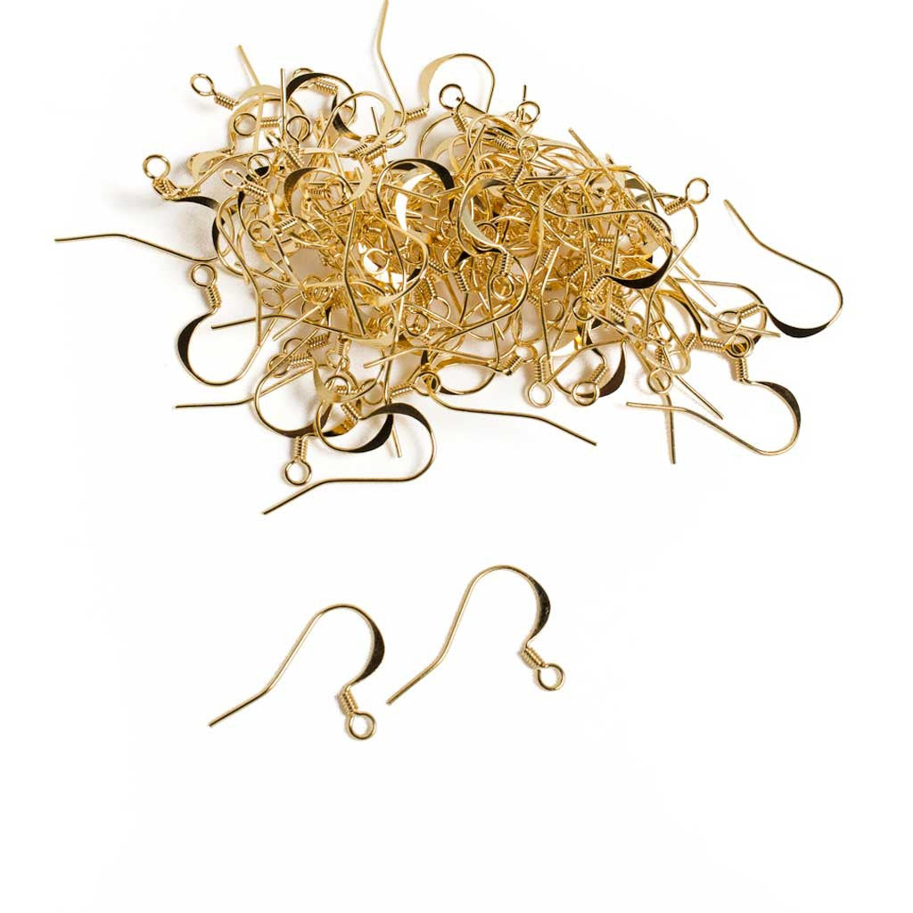 Gold Earring Hooks - 100 pcs. - Beaded Dreams