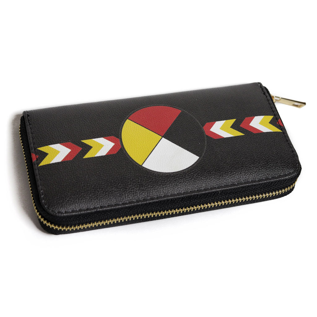 Medicine Wheel Zip-Around Wallet