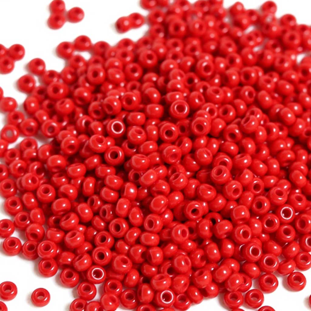 Opaque Medium Red - Size 8/0 Seedbeads