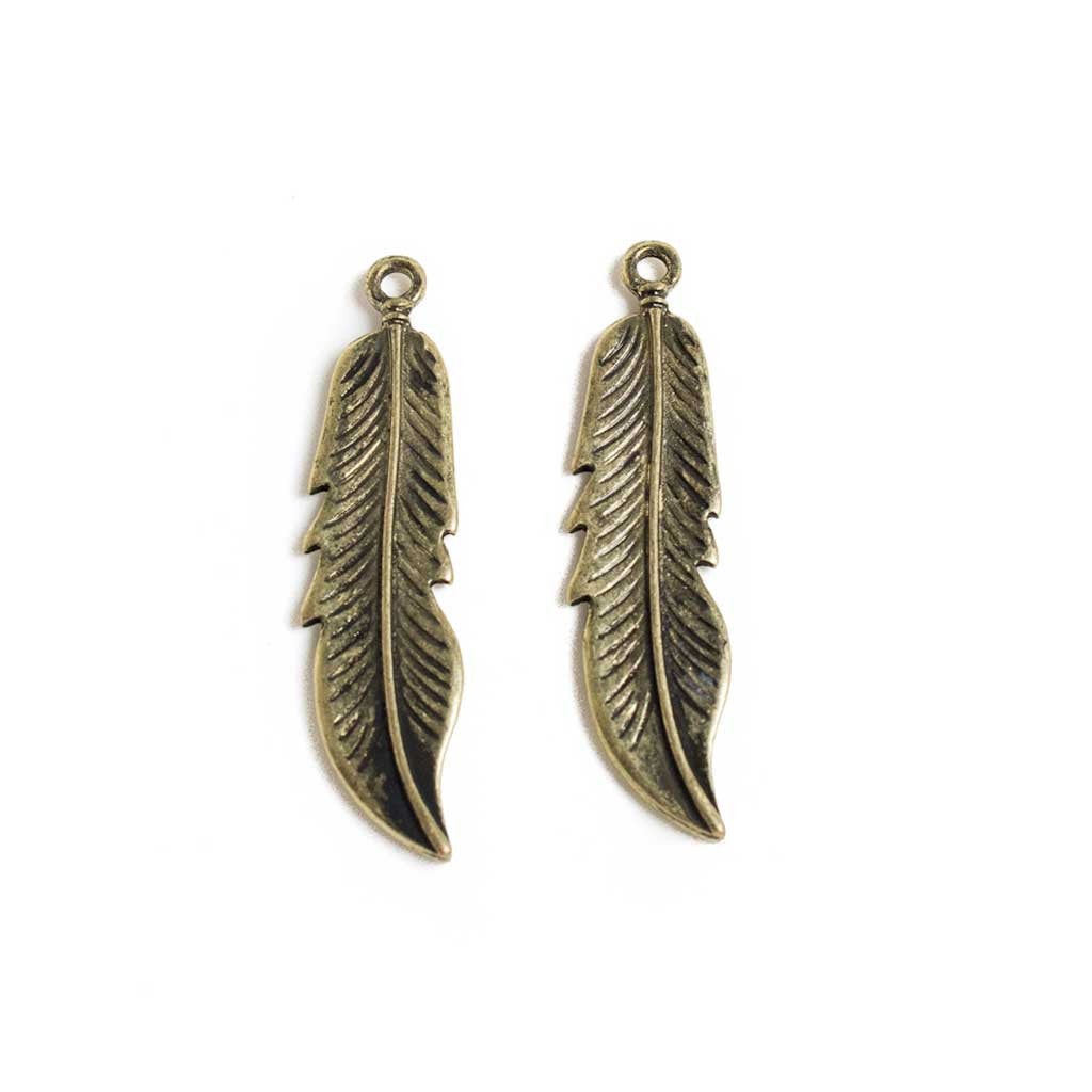 Metal Feather Pendants
