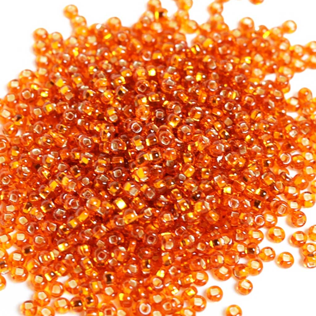 Orange Silverlined - Size 8/0 Seedbeads