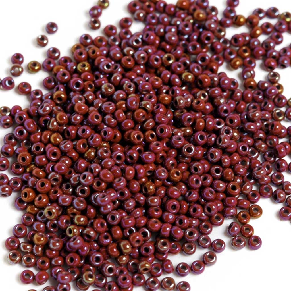 Opaque Ruby Aurora Borealis - Size 8/0 Seedbeads