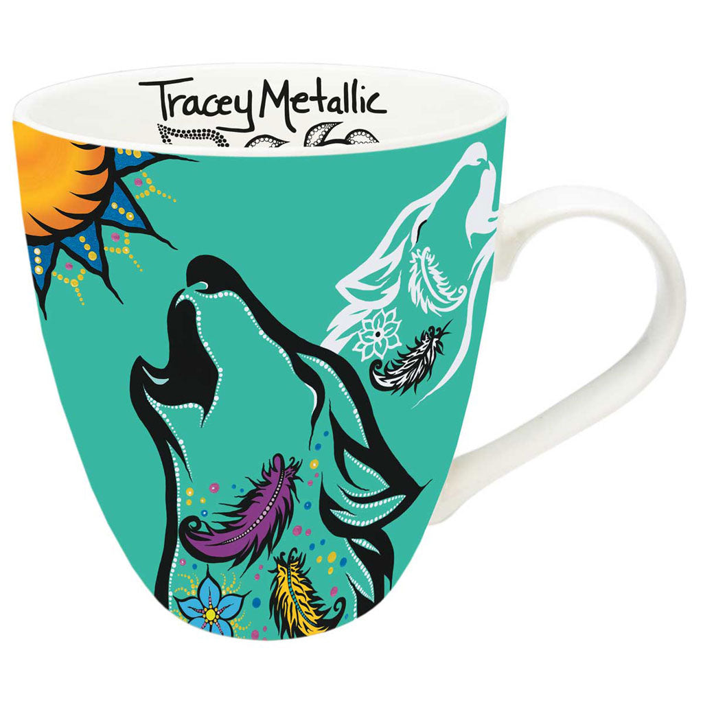 &#39;Spirit Wolf&#39; Mug by Tracey Metallic