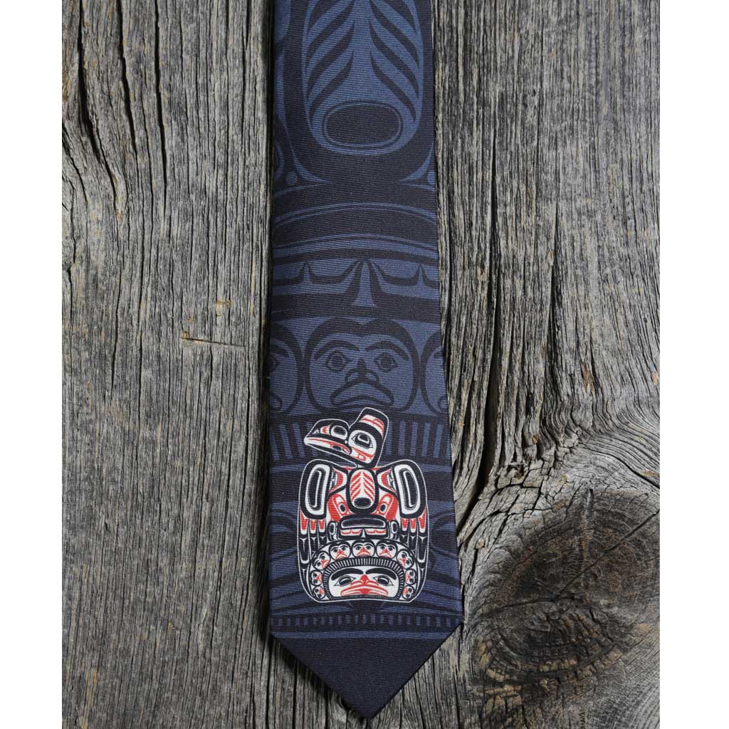 Slim Silk Tie - 'Children of the Raven' by Bill Reid