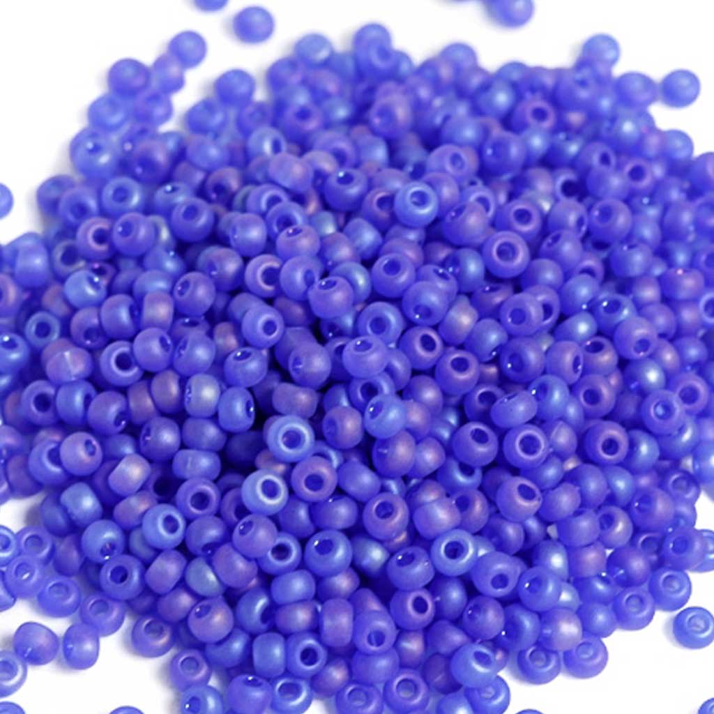 Transparent Blue AB Matte - Size 8/0 Seedbeads
