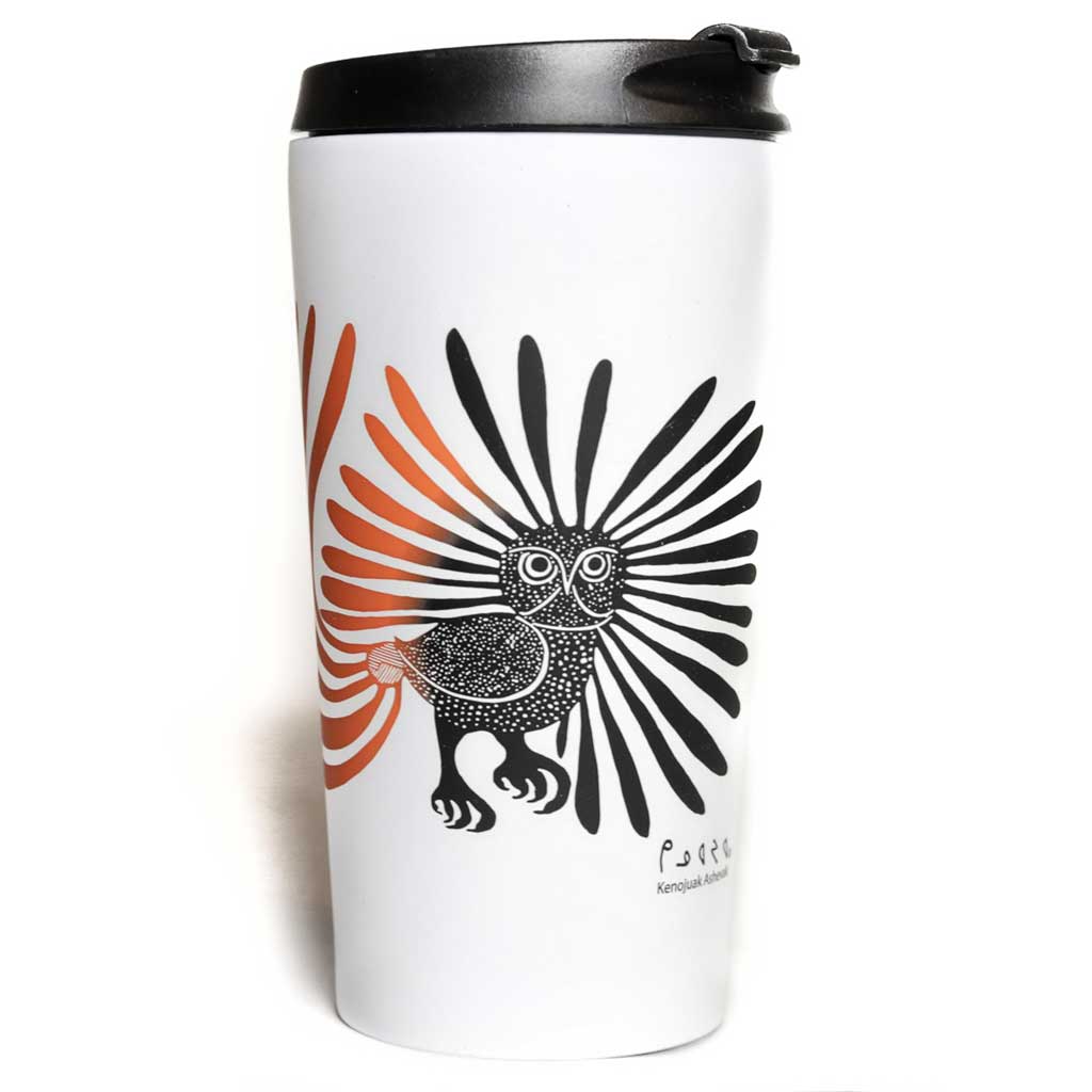 &#39;Enchanted Owl&#39; Stainless Steel Travel Mug by Kenojuak Ashevak