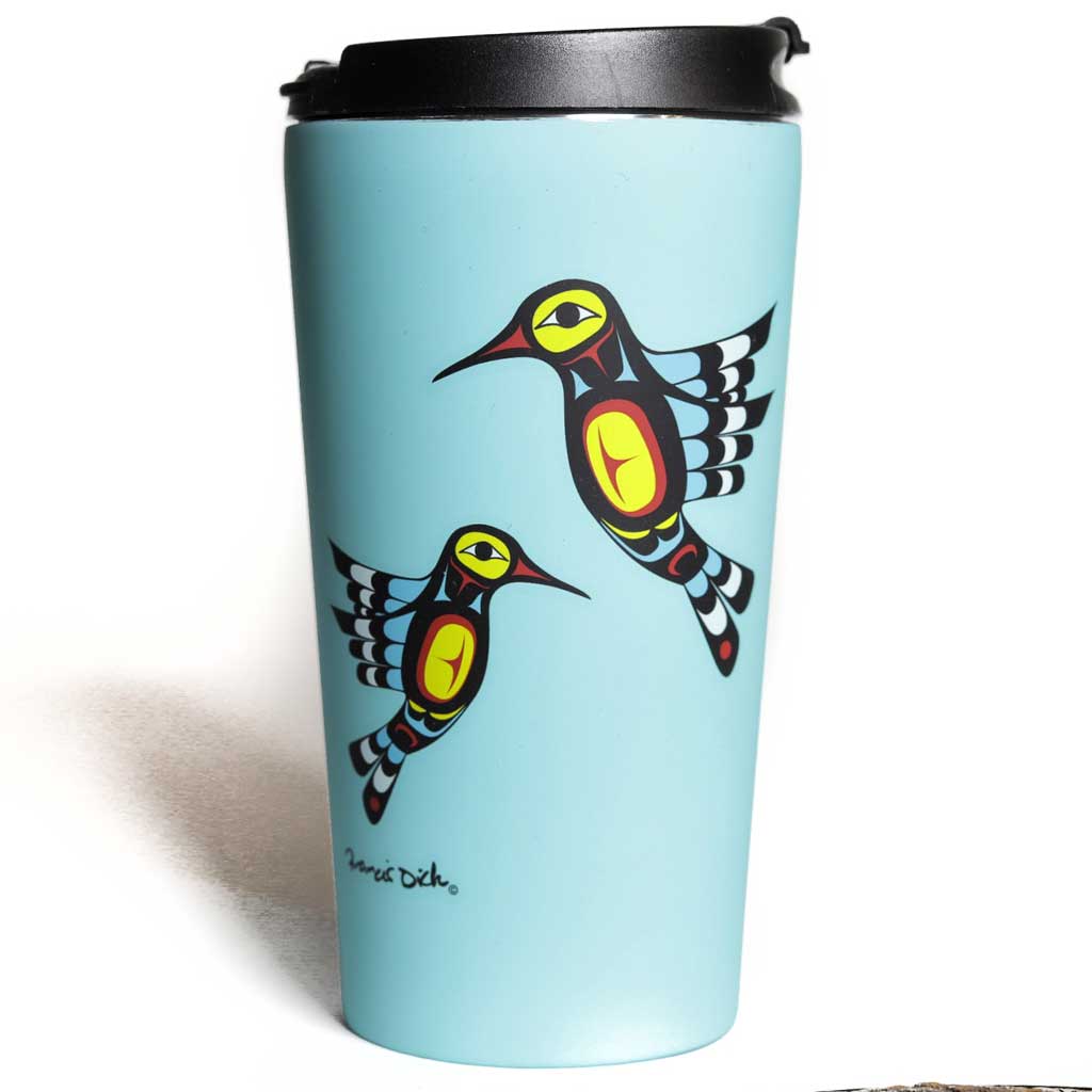 'Hummingbird' Stainless Steel Travel Mug by Francis Dick