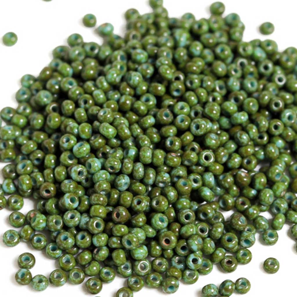 Travertine on Turquoise - Size 8/0 Seedbeads