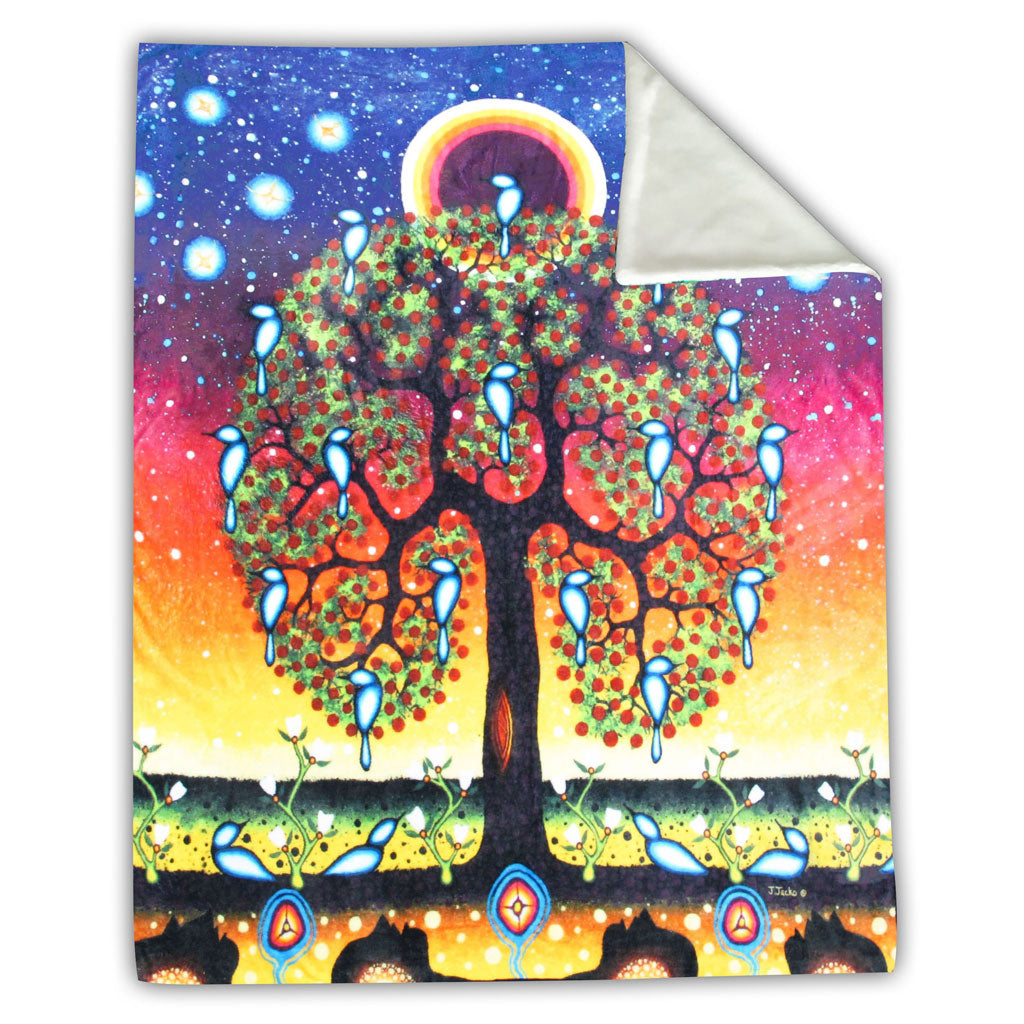 'Tree of Life' Faux Rabbit Fur Throw by James Jacko