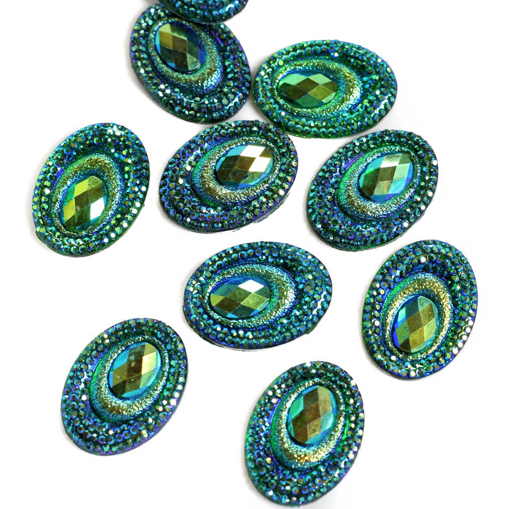Peacock Resin Cabochons