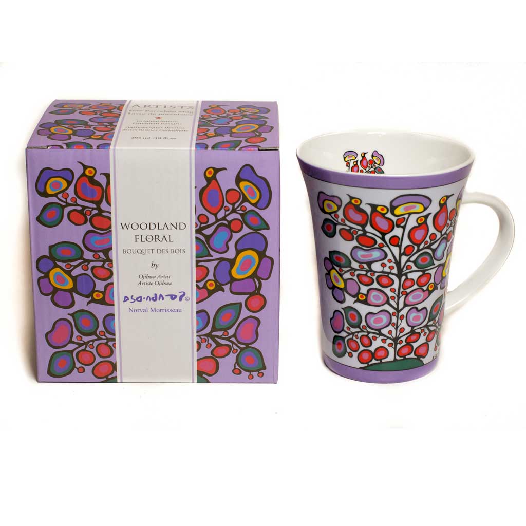&#39;Woodland Floral&#39; mug by Norval Morrisseau
