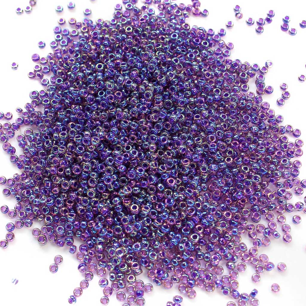 Amethyst Purple Lined Aurora Borealis - Size 11/0 Miyuki