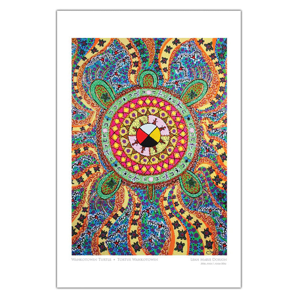 Art Card - &#39;Wahkotowin Turtle&#39; by Leah Dorion