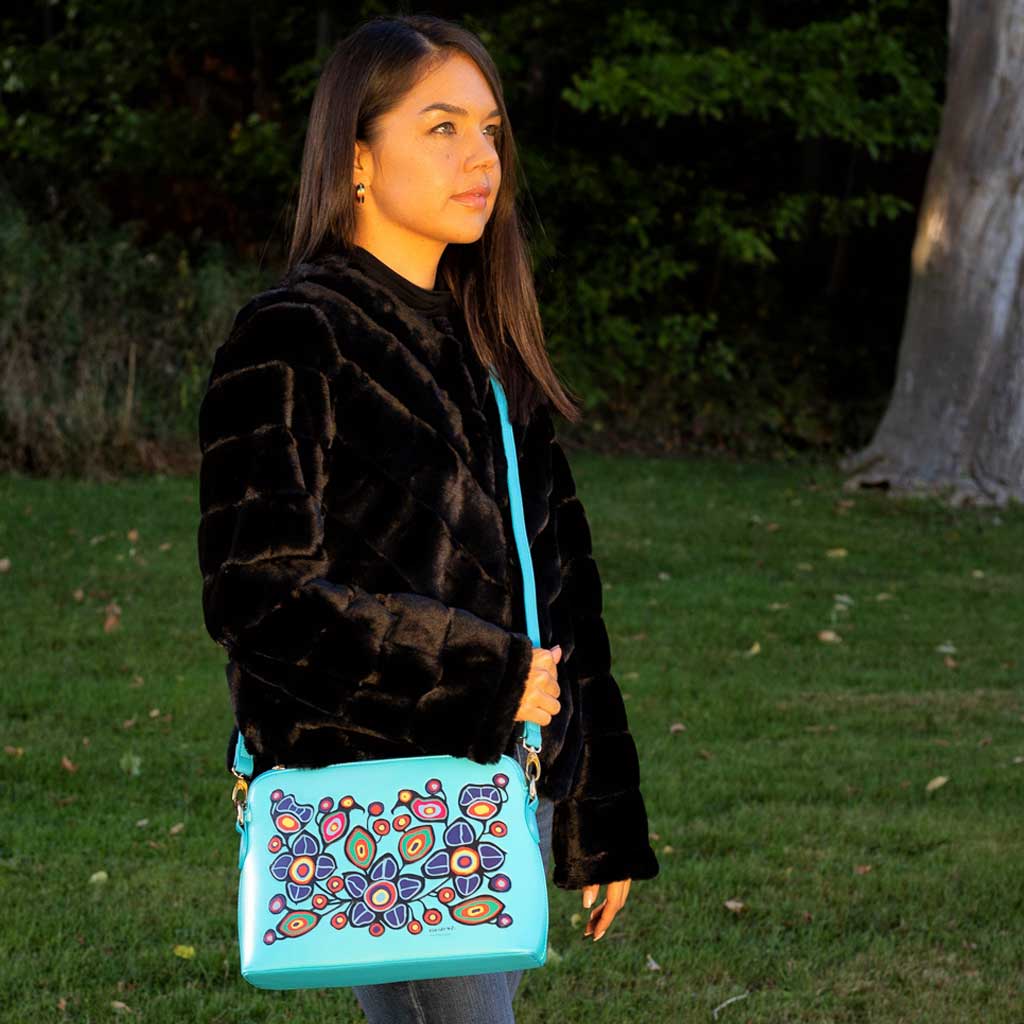 'Flowers & Birds' Artist Purse by Norval Morrisseau