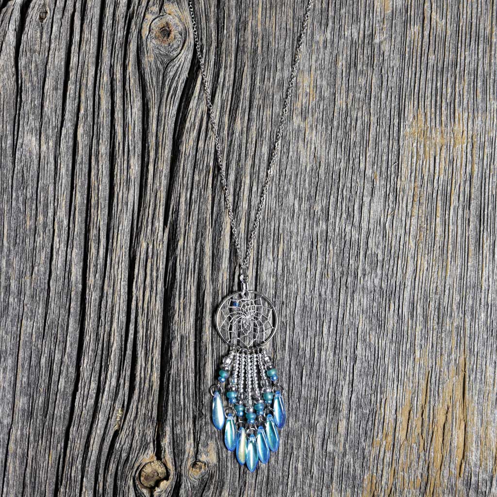 Aqua Dreamcatcher Necklace
