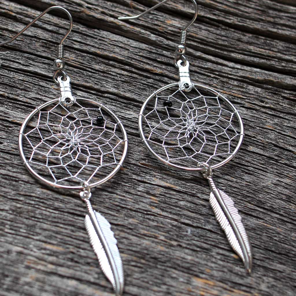 Dreamcatcher Earrings - 'Silver'